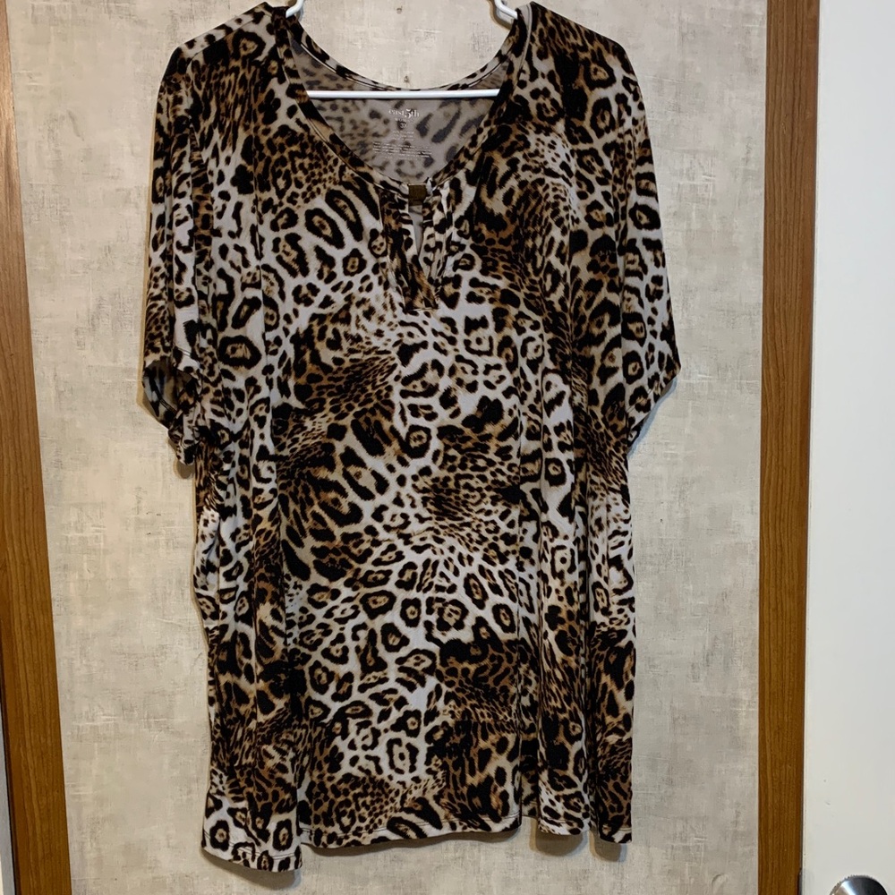 East 5th Animal Print Blouse - Brown and Black size 3X